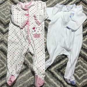 2 baby girl PJ's 9M